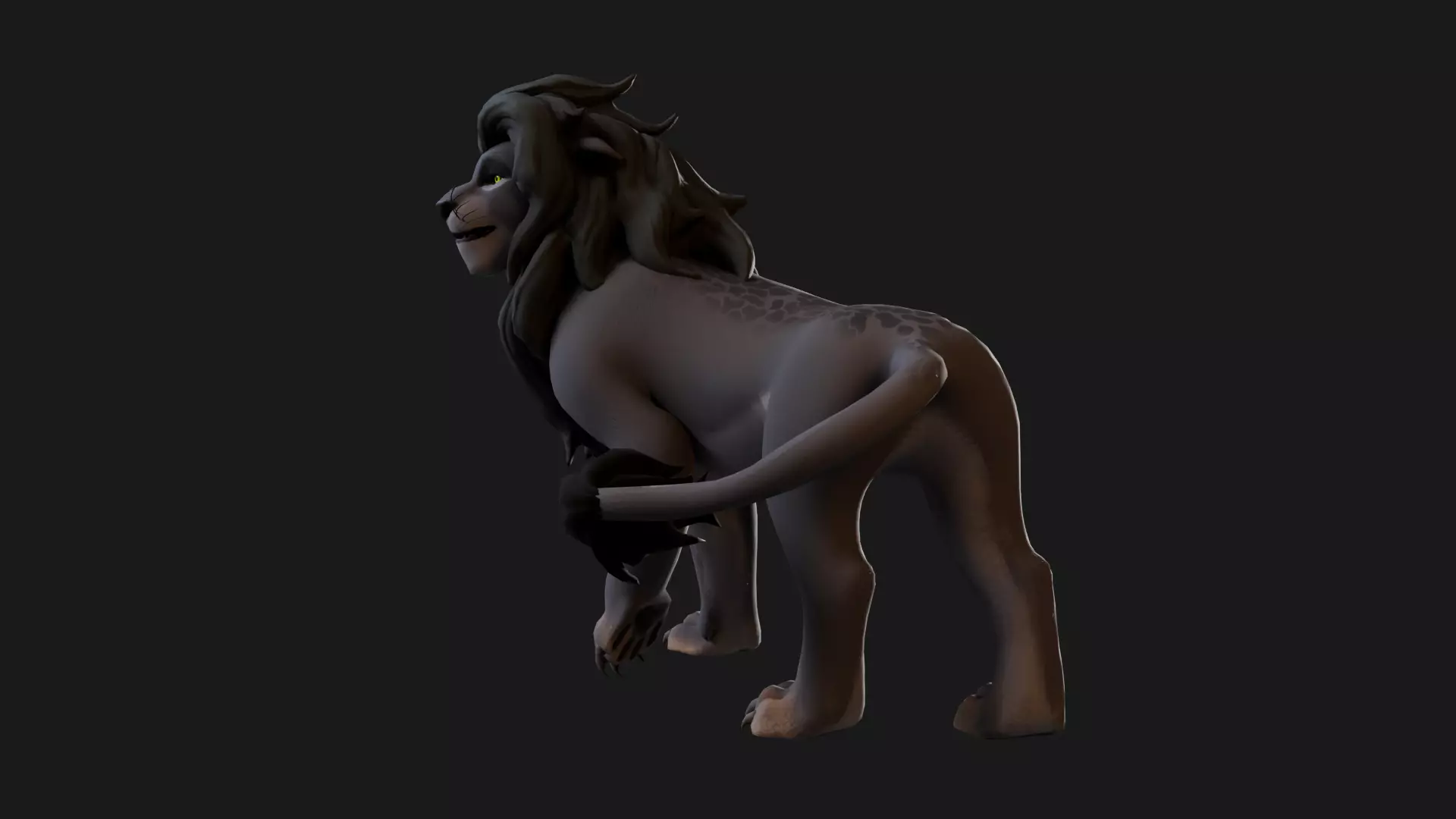 Dark Lion - Stylized Rigged Character from the Lion Pride Series Low-poly 3D model_22