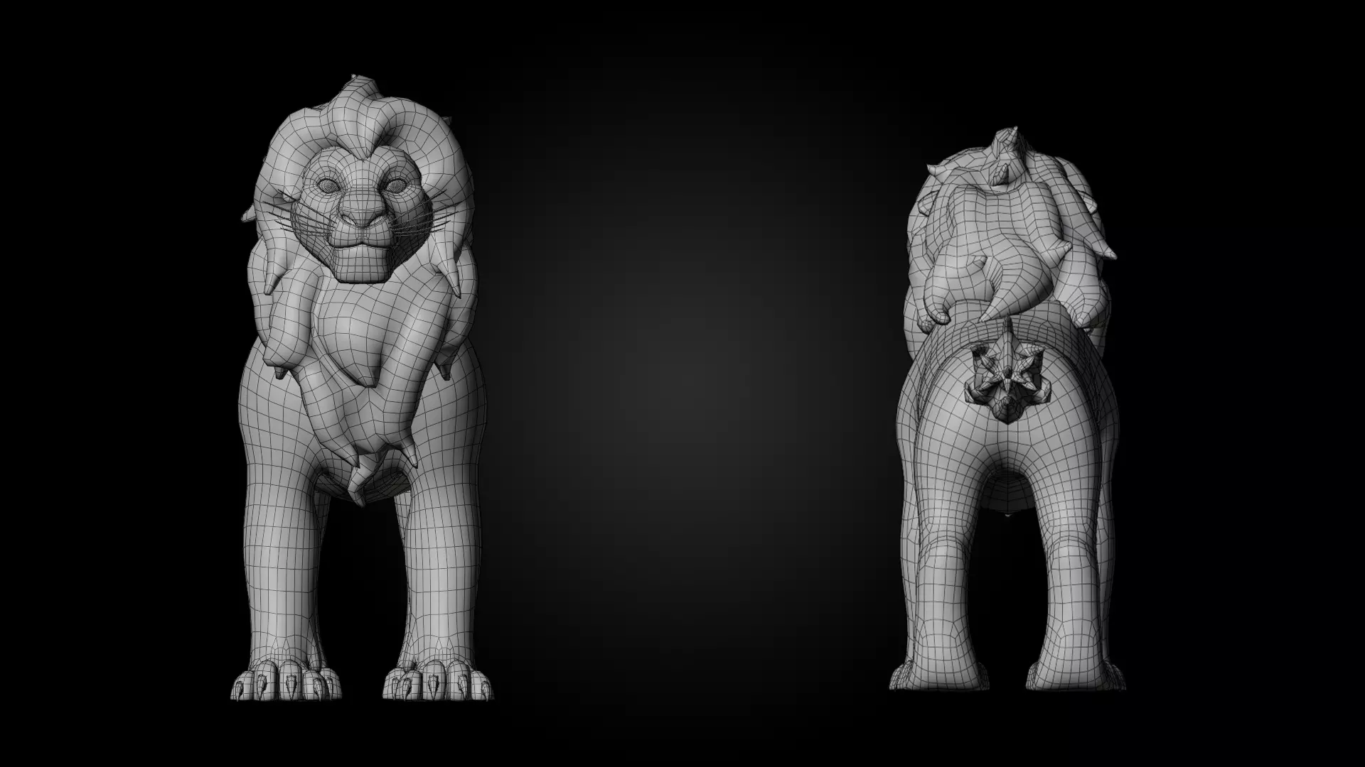 Dark Lion - Stylized Rigged Character from the Lion Pride Series Low-poly 3D model_5