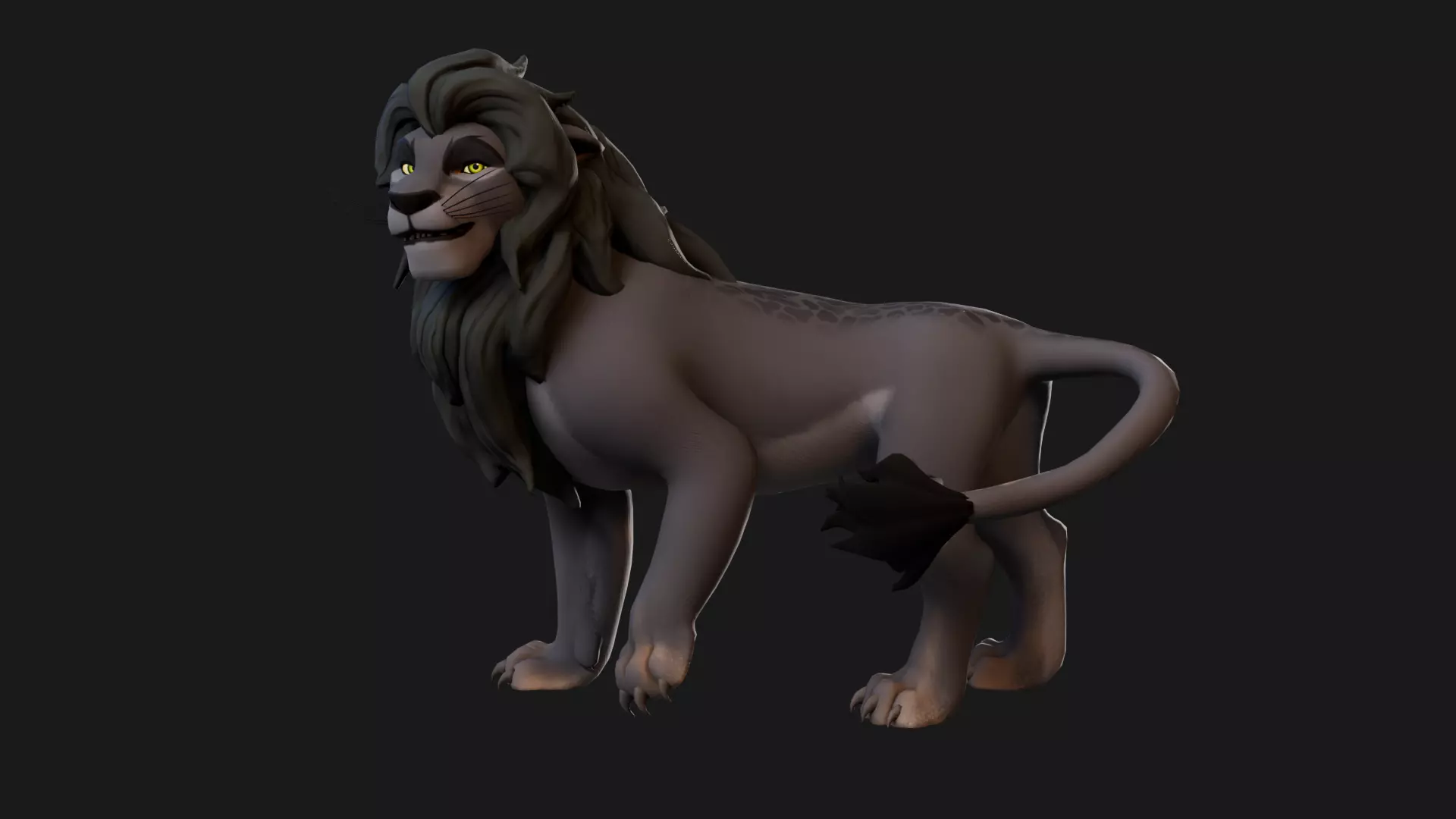 Dark Lion - Stylized Rigged Character from the Lion Pride Series Low-poly 3D model_25