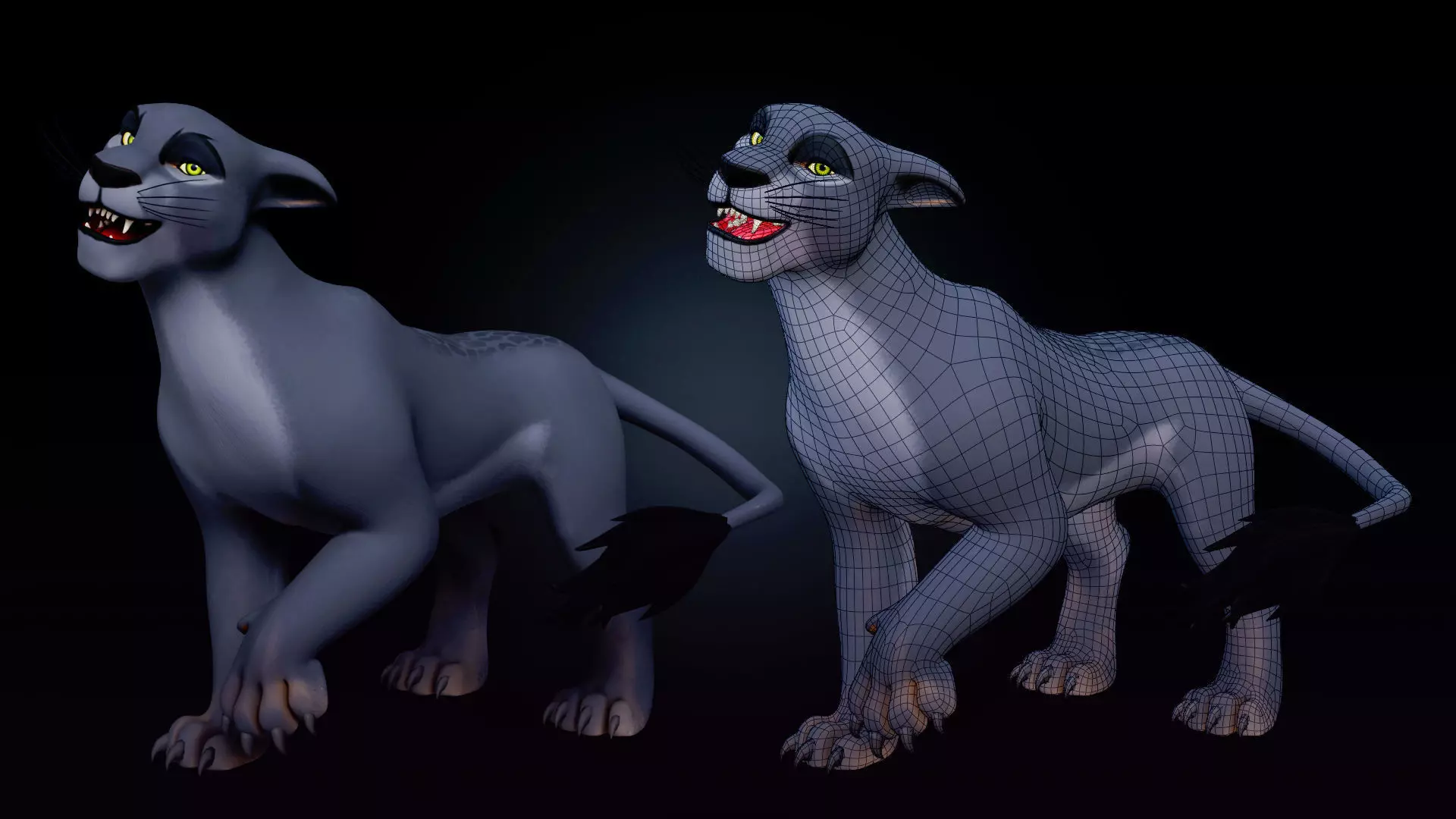 Dark Lion - Stylized Rigged Character from the Lion Pride Series Low-poly 3D model_3