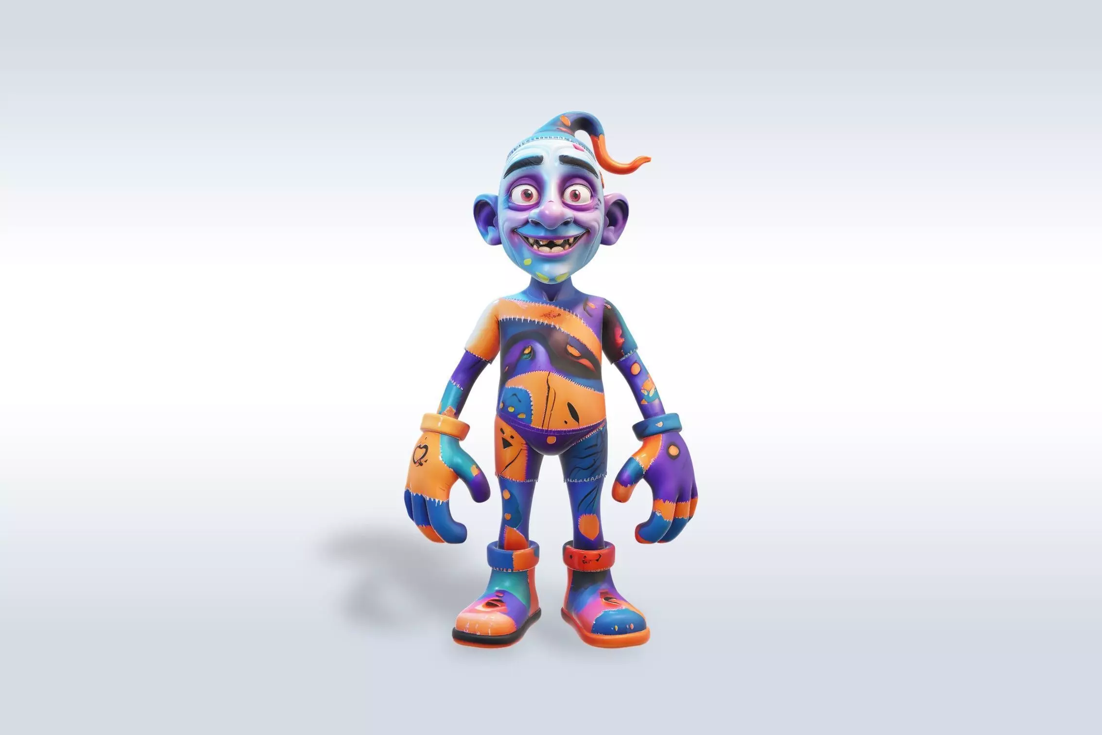 Colorful Monster Halloween Character 3D model_0