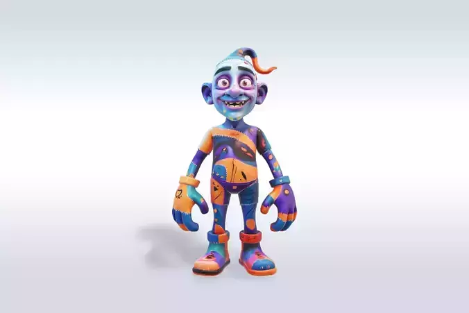 Colorful Monster Halloween Character 3D model