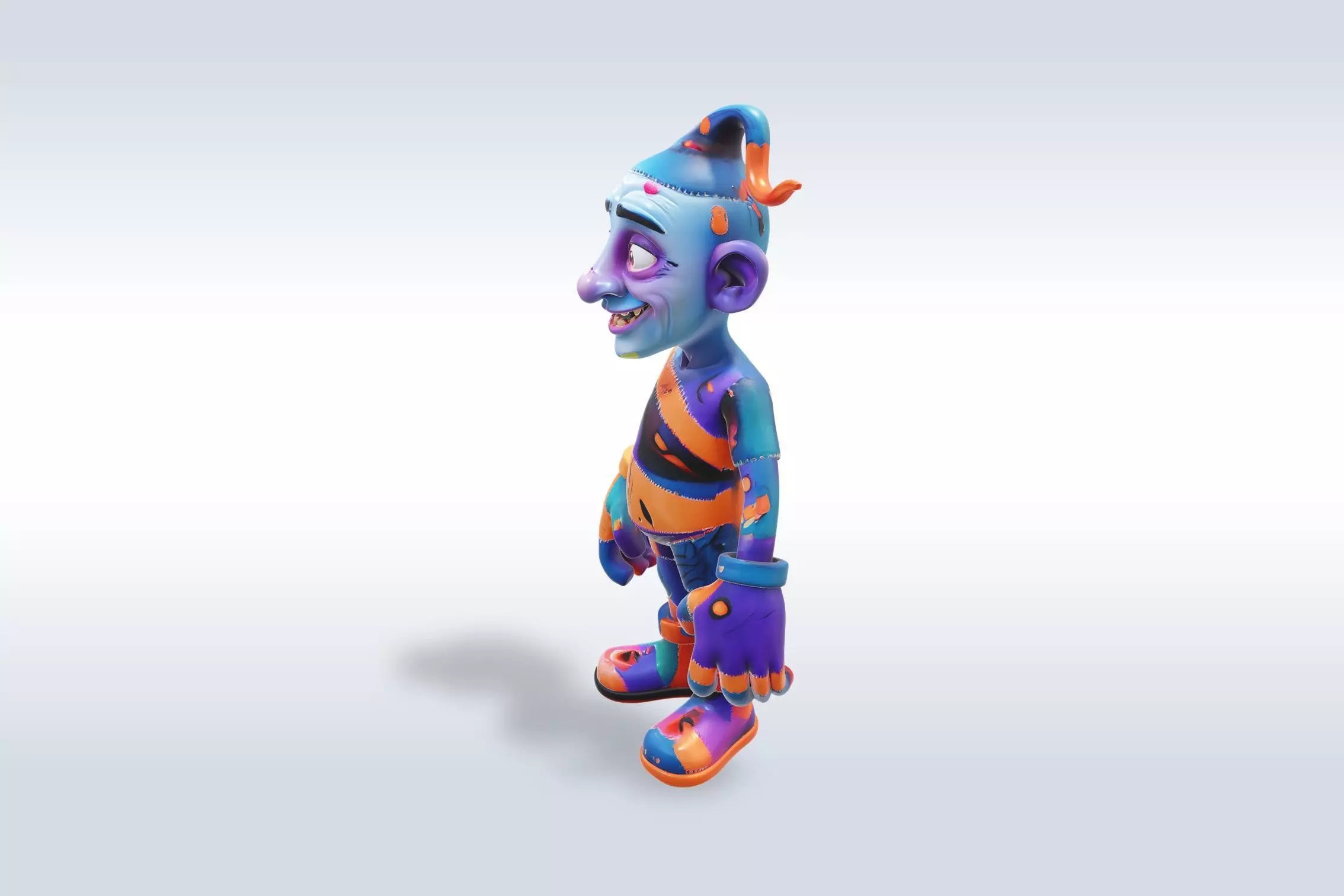 Colorful Monster Halloween Character 3D model_2