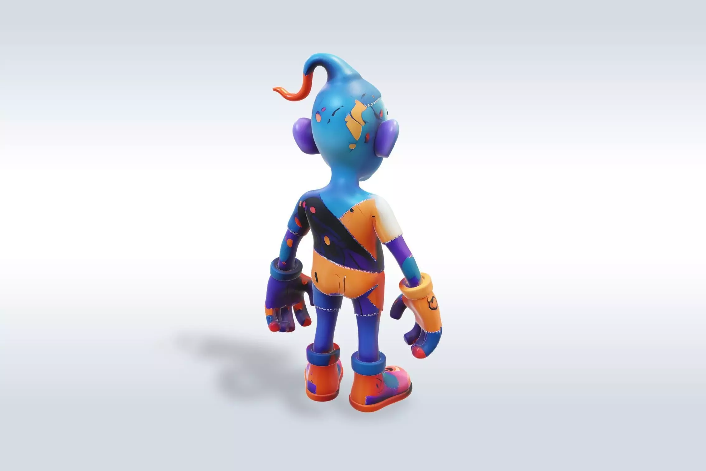 Colorful Monster Halloween Character 3D model_4