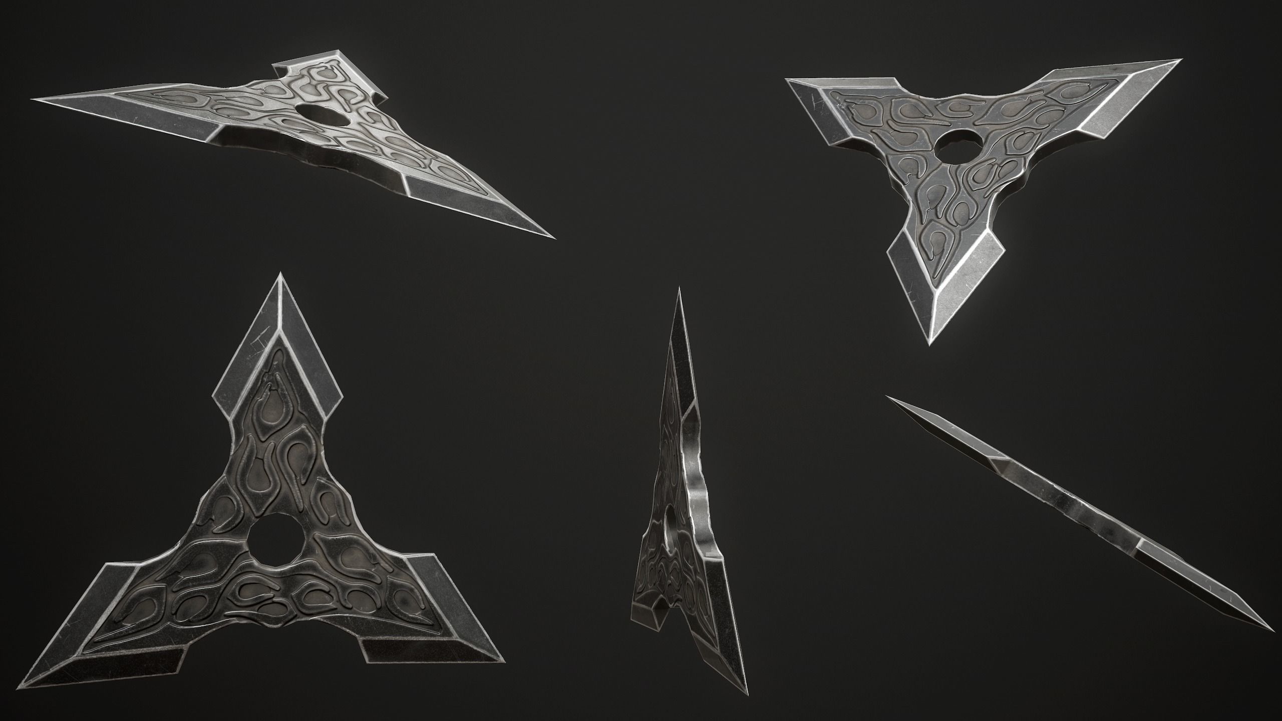 Shuriken Game Model - Textures Low-poly 3D model_1