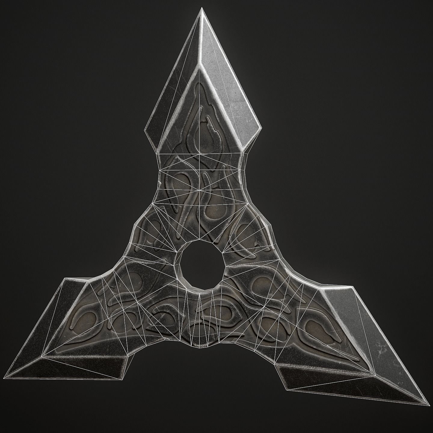 Shuriken Game Model - Textures Low-poly 3D model_3