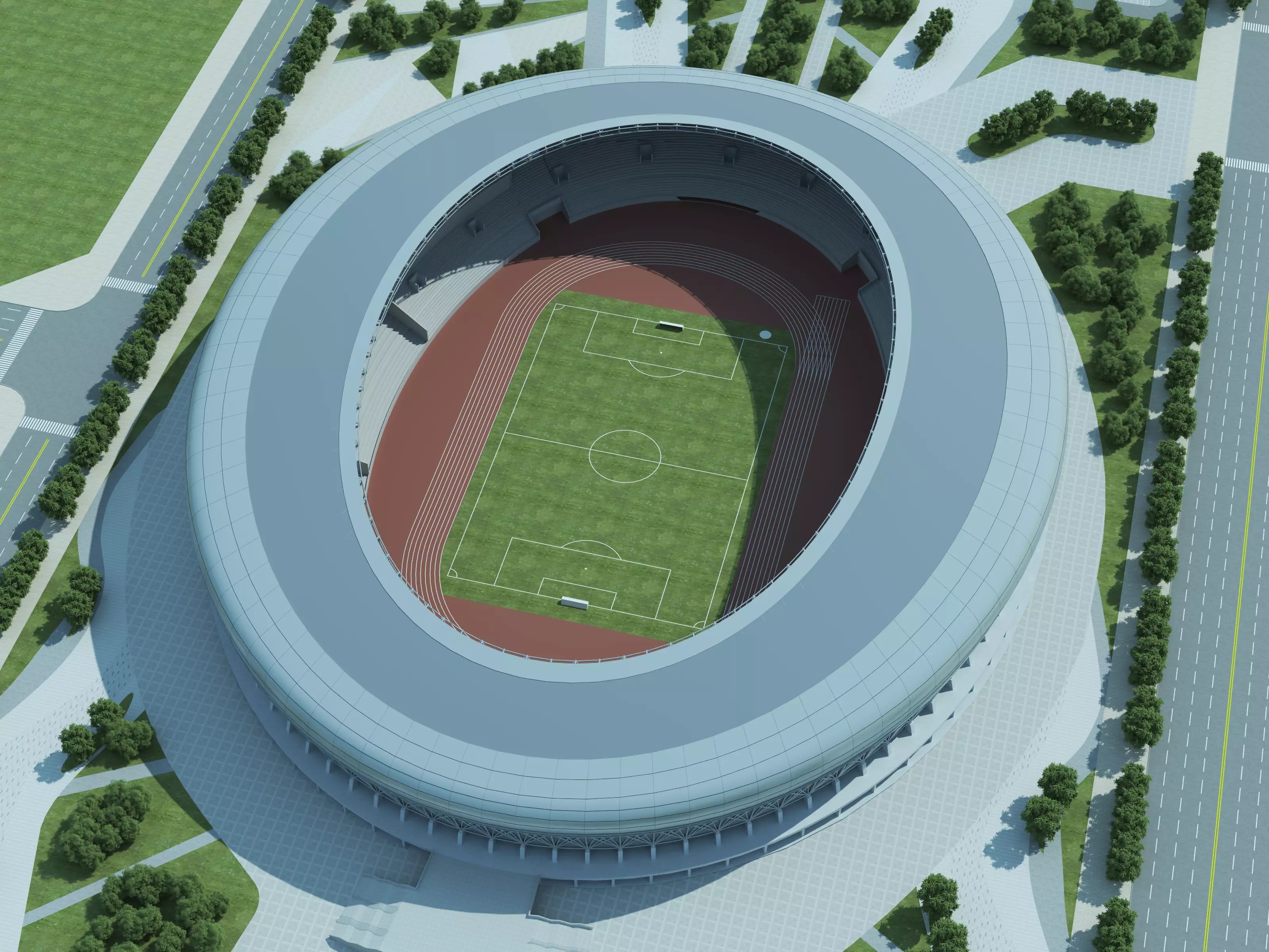 National Stadium Exterior 03 Low-poly 3D model
