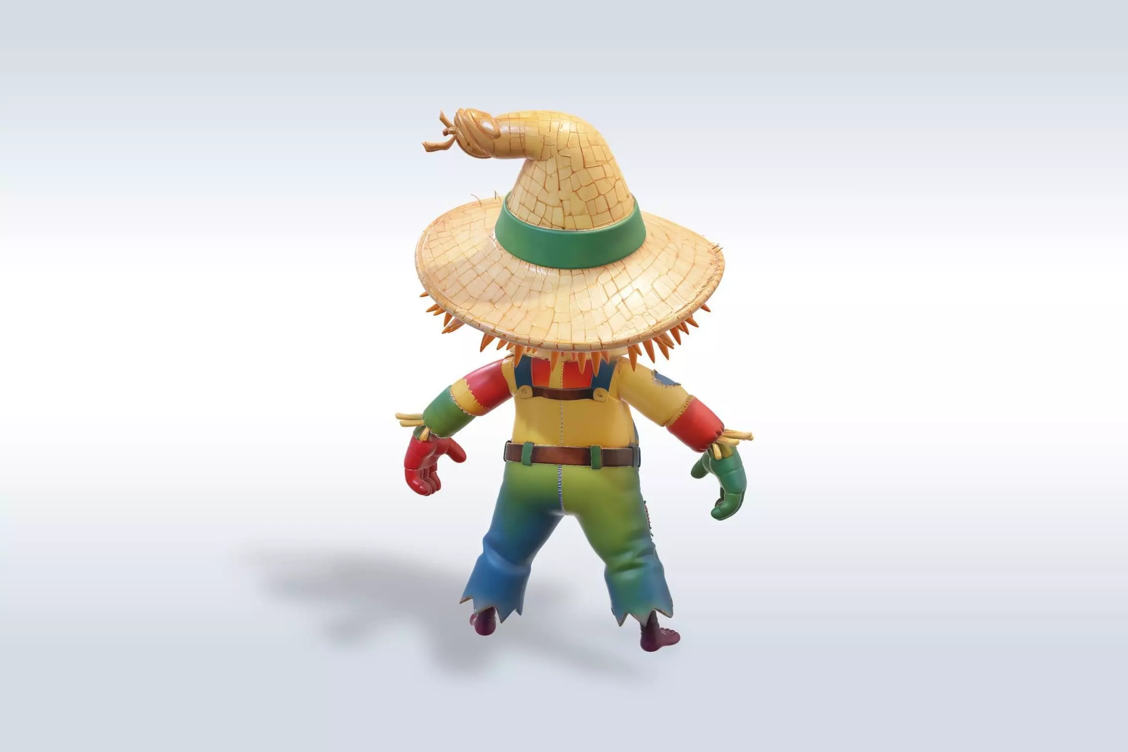 Adorable Scarecrow Halloween Character 3D model_4