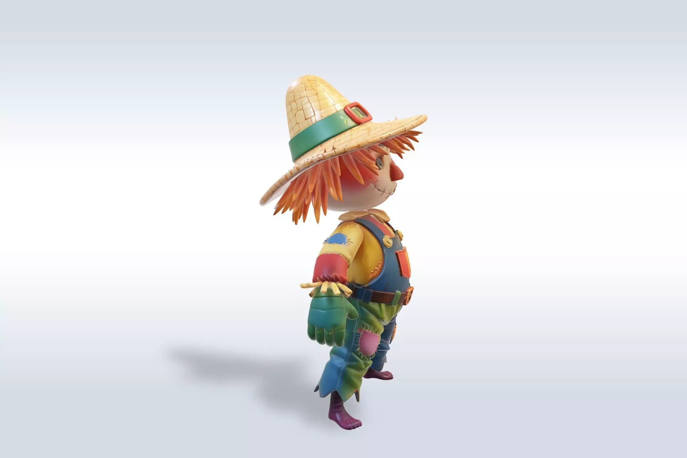 Adorable Scarecrow Halloween Character 3D model_1