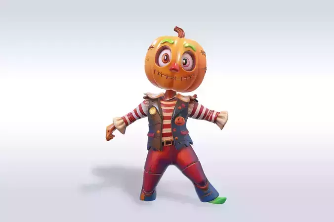 Cheerful Pumpkin Character Free 3D model Cheerful Pumpkin Character Free 3D model