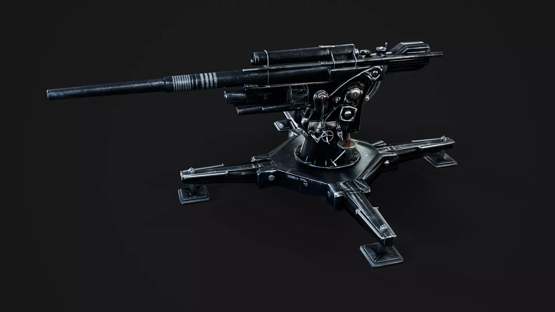 artillery Low-poly 3D model_0