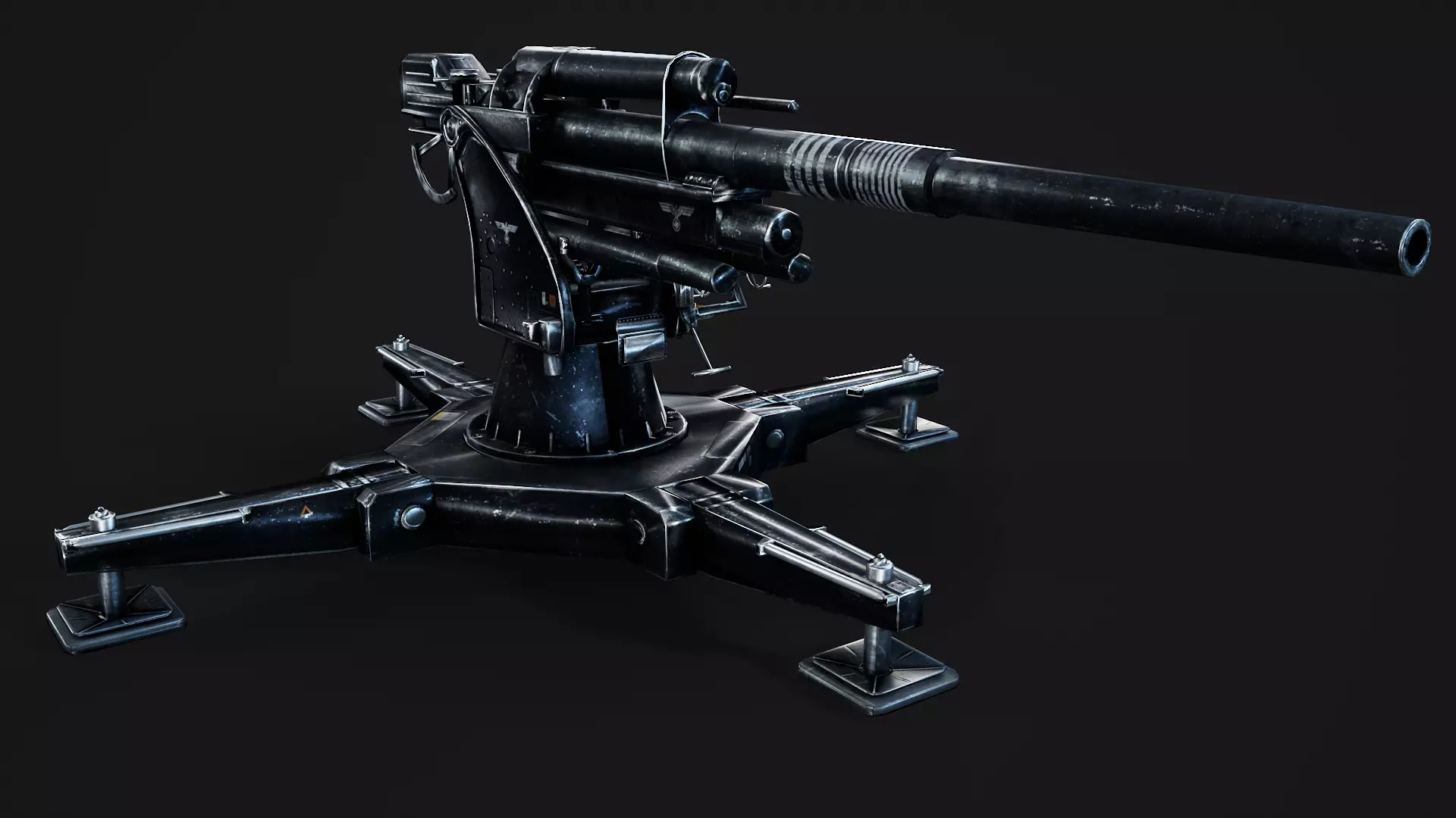 artillery Low-poly 3D model_4