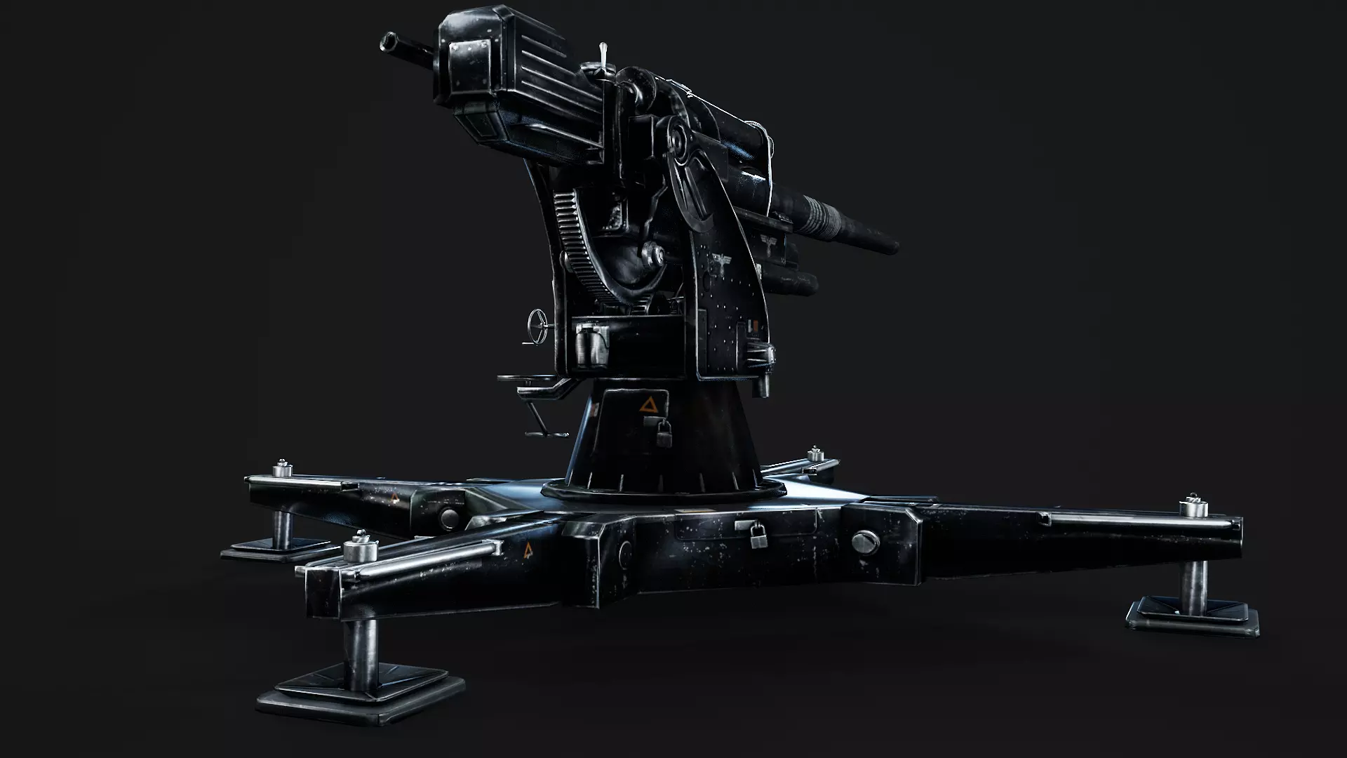 artillery Low-poly 3D model_5