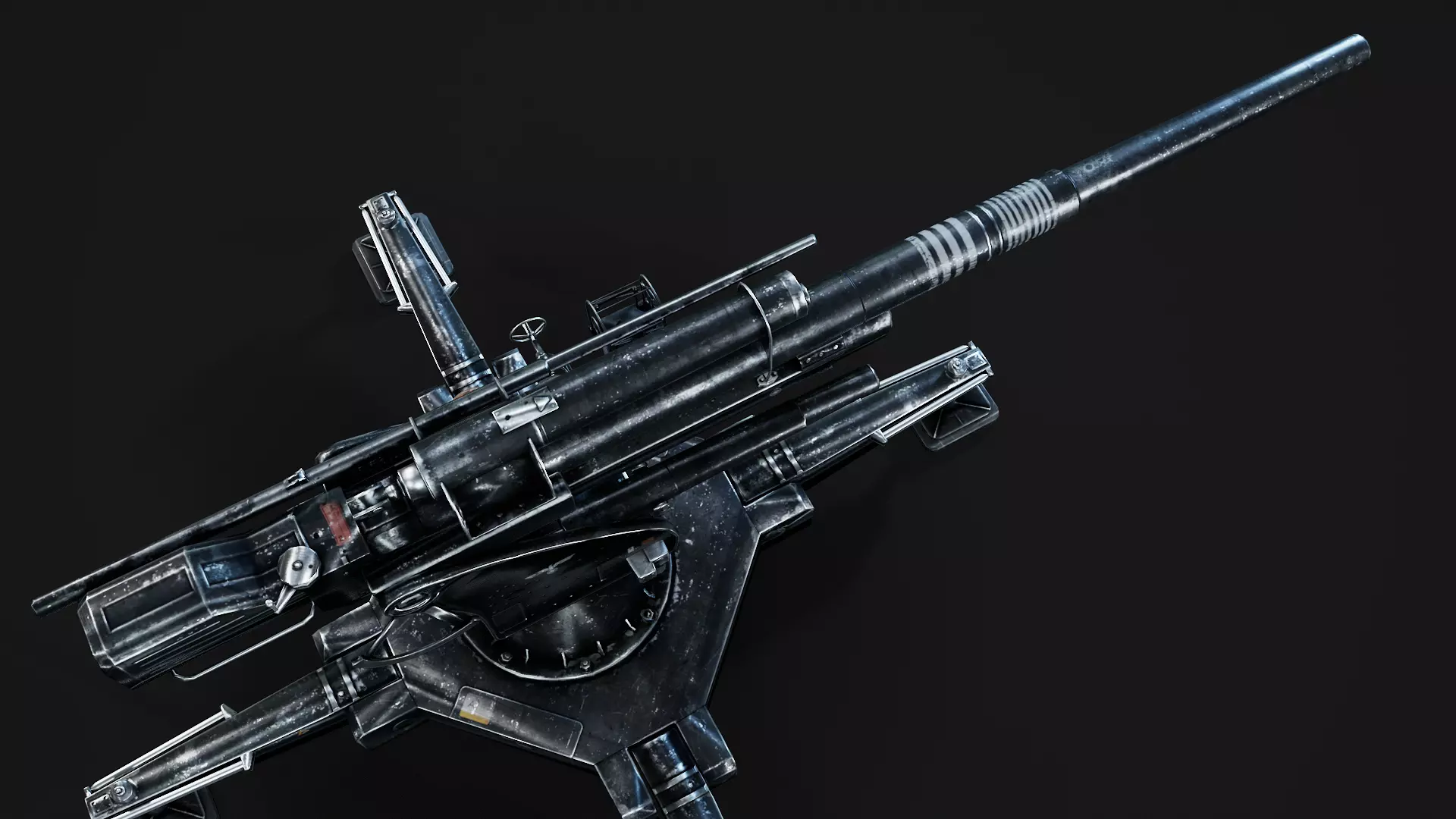 artillery Low-poly 3D model_2