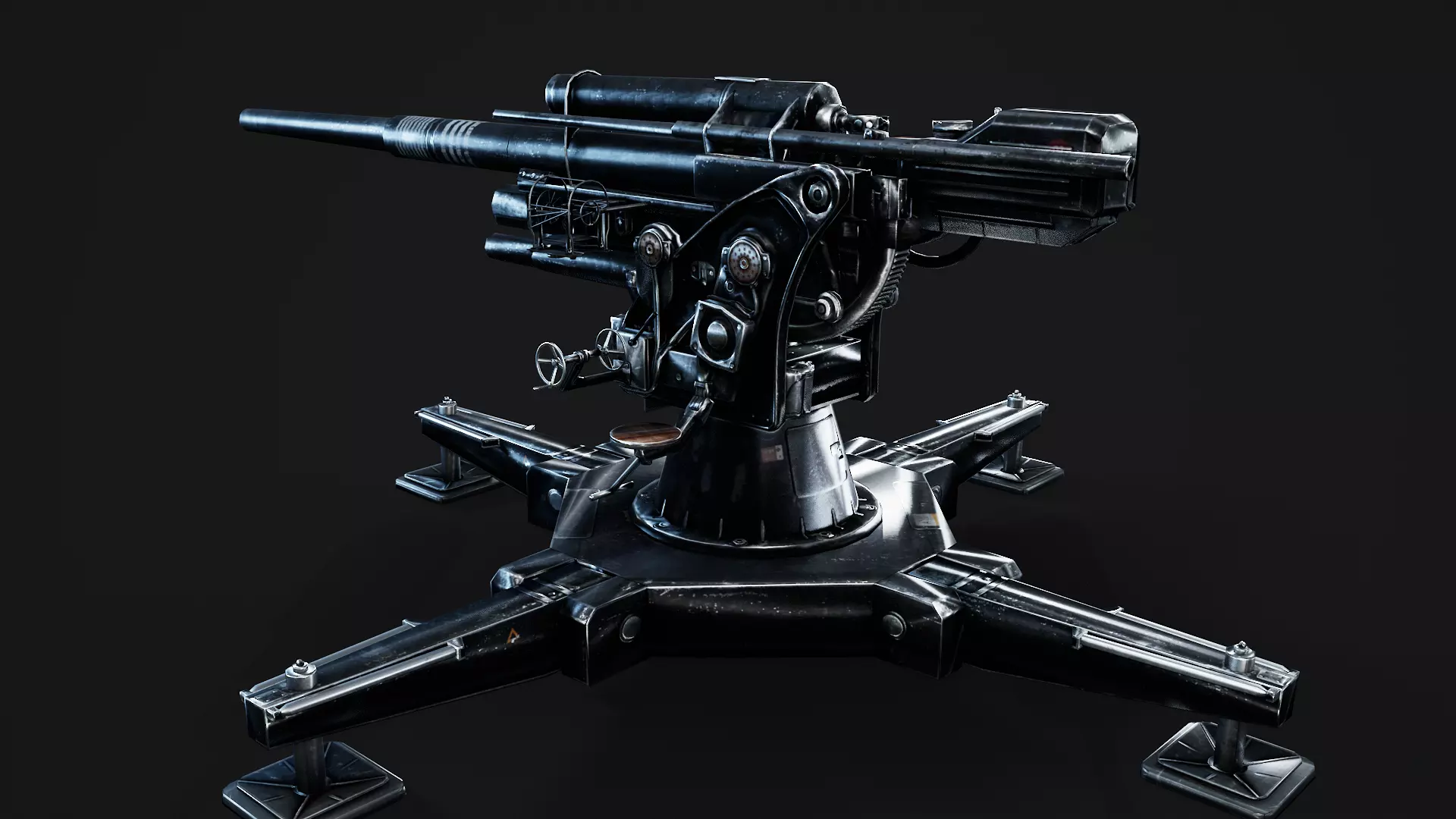 artillery Low-poly 3D model_1