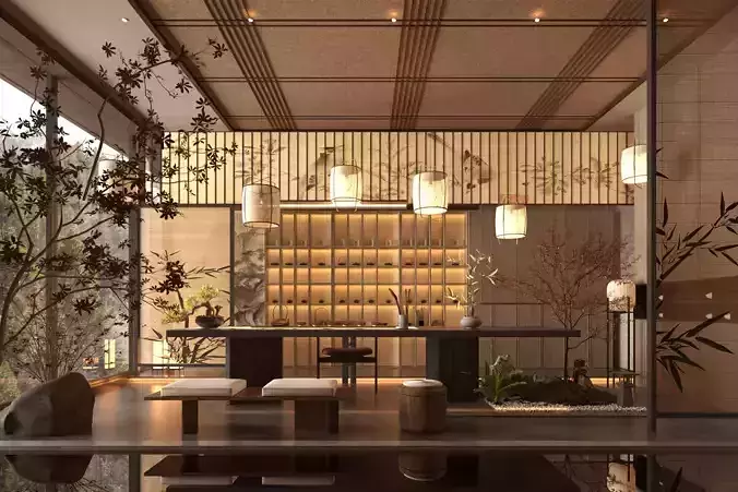 Chinese   style teahouse room