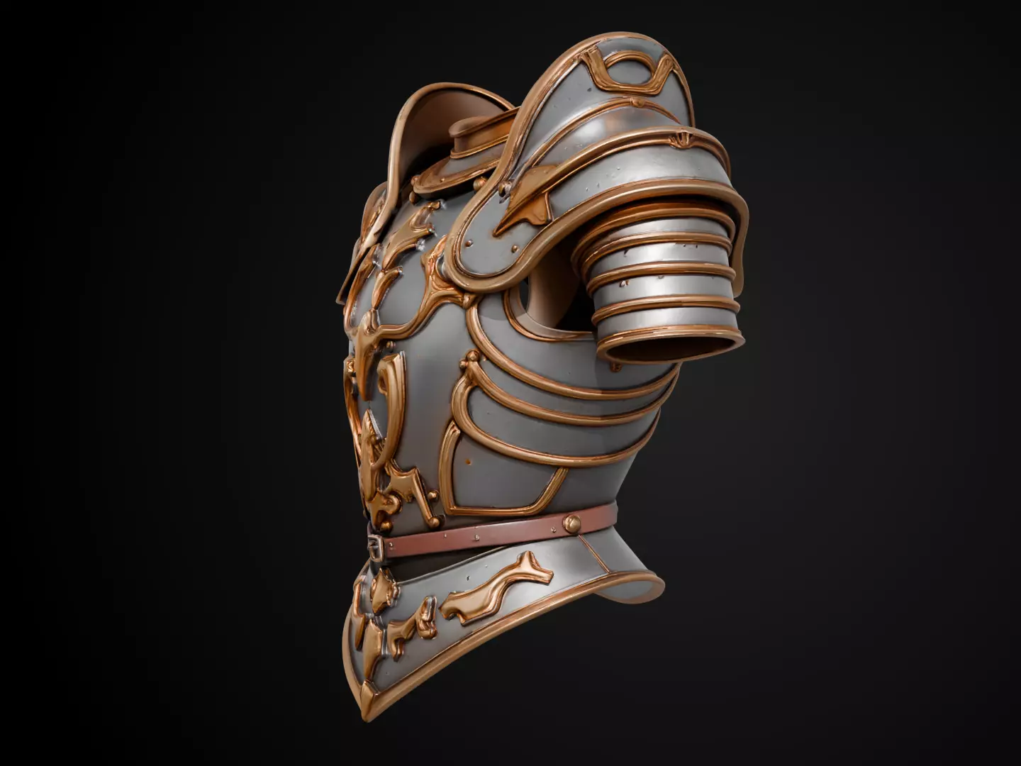 Stylized Medieval Armor - Noble Knight 3D print model_10