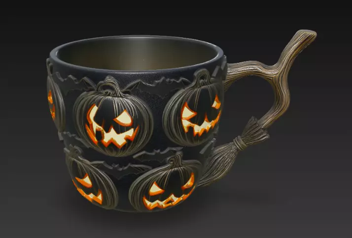 Halloween Pumpkin Mug 3D print model