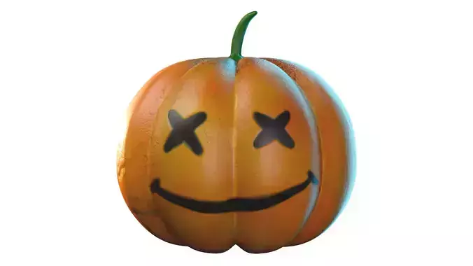 Low Poly  Halloween Pumpkin