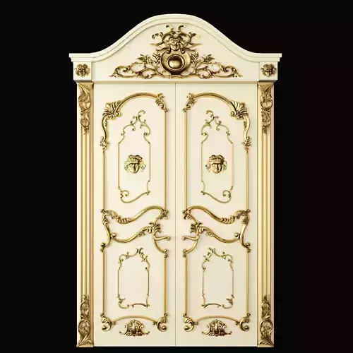 Luxury Classic baroque carved door 3D model