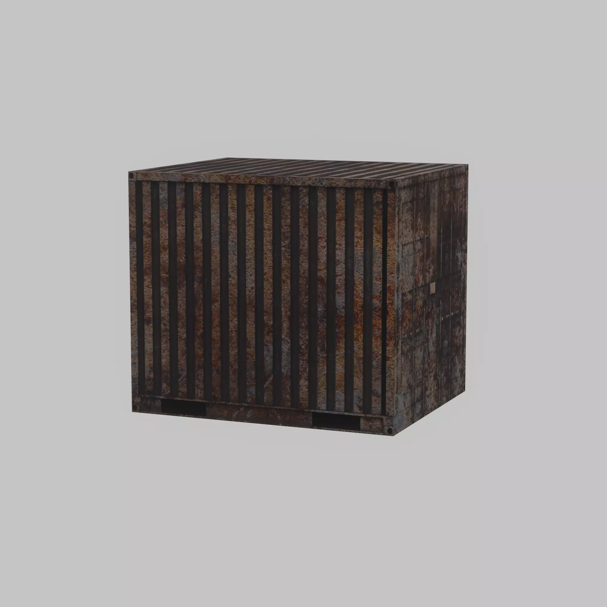 Shipping Container rusty 10-ft Low-poly 3D model_25