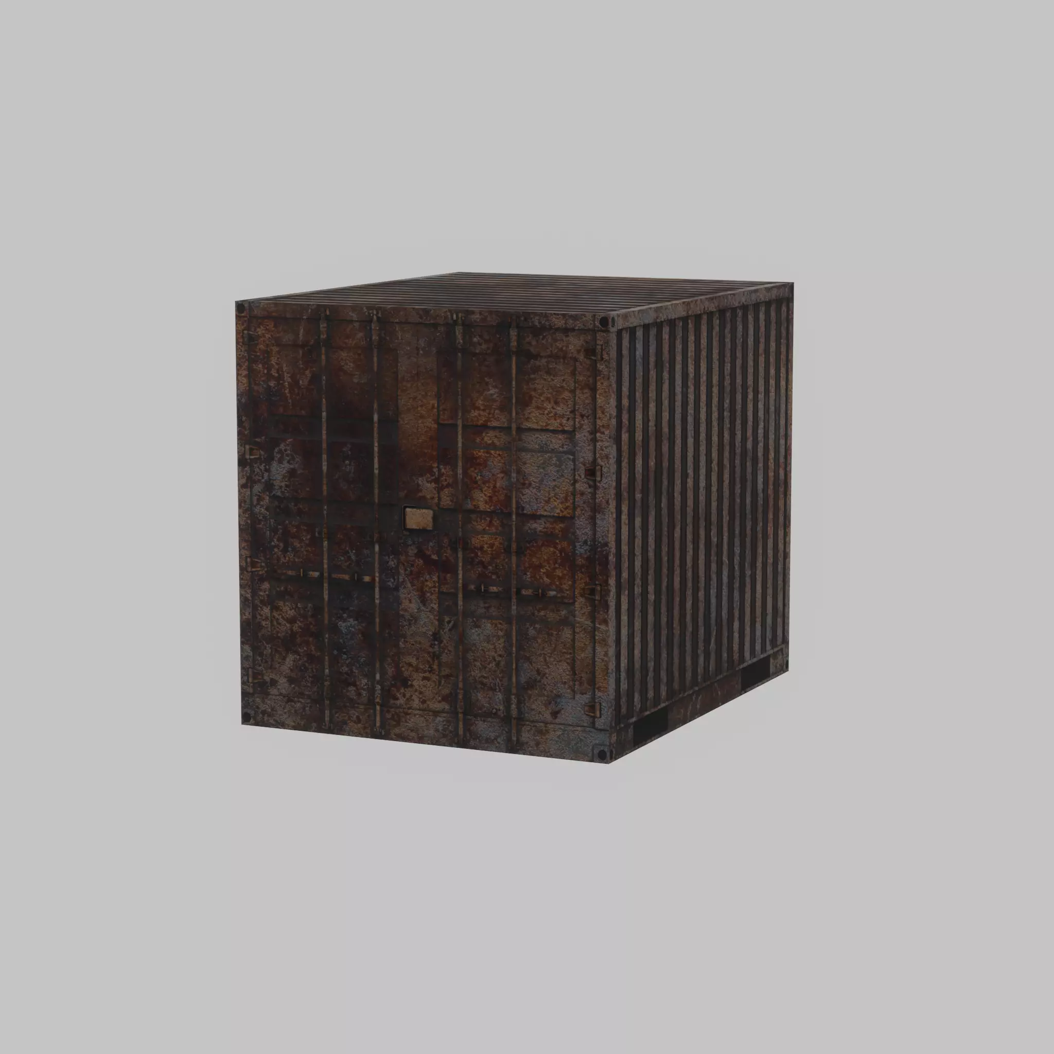 Shipping Container rusty 10-ft Low-poly 3D model_50