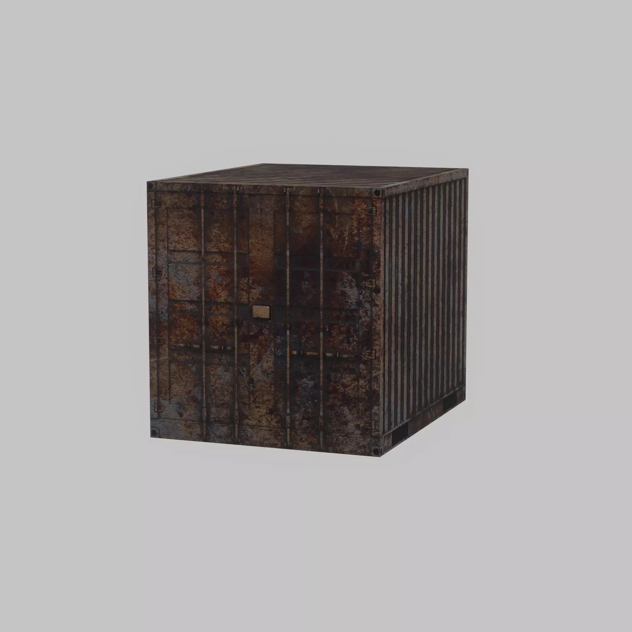 Shipping Container rusty 10-ft Low-poly 3D model_55