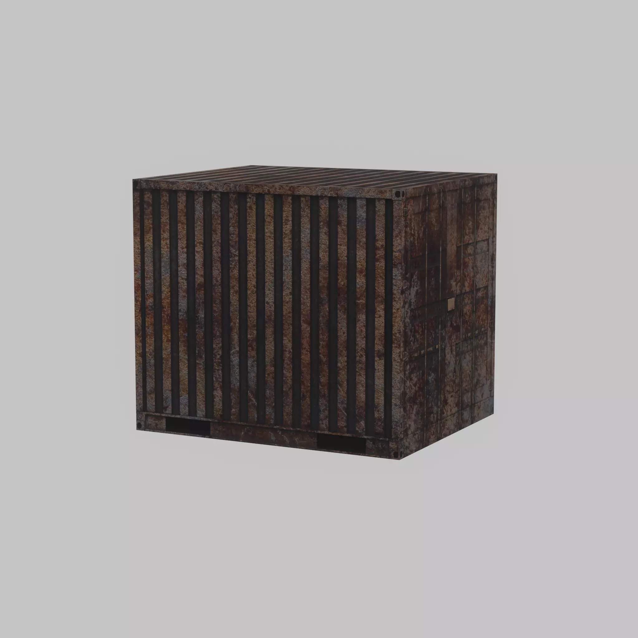 Shipping Container rusty 10-ft Low-poly 3D model_35