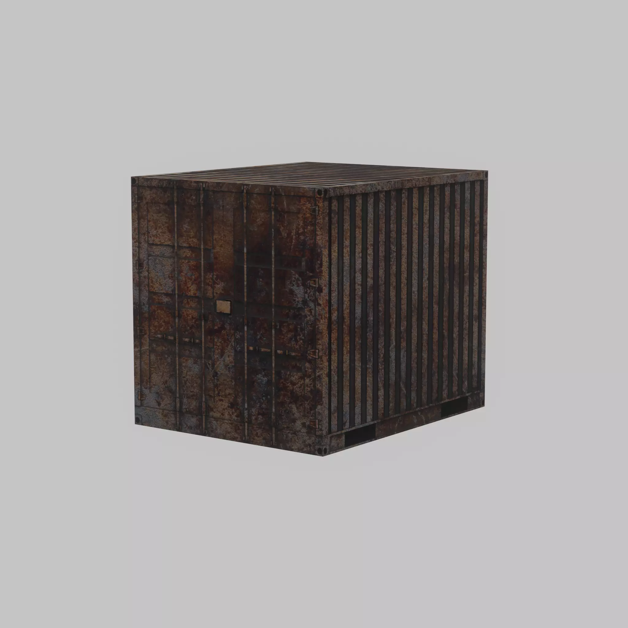 Shipping Container rusty 10-ft Low-poly 3D model_47