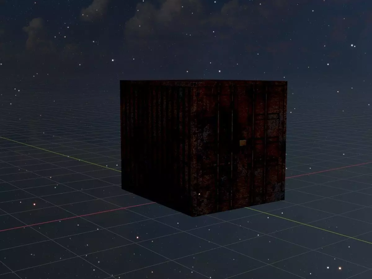 Shipping Container rusty 10-ft Low-poly 3D model_21