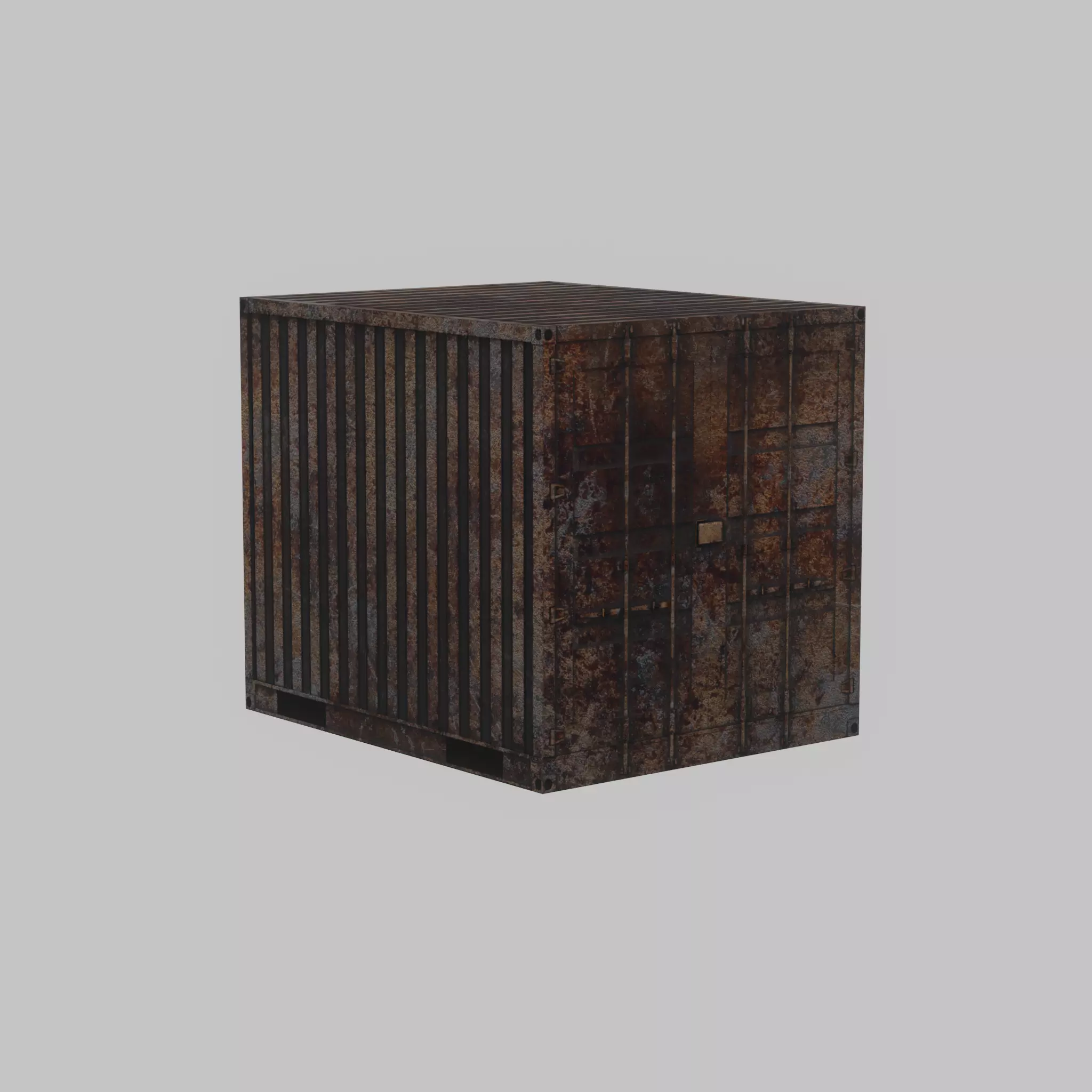 Shipping Container rusty 10-ft Low-poly 3D model_61