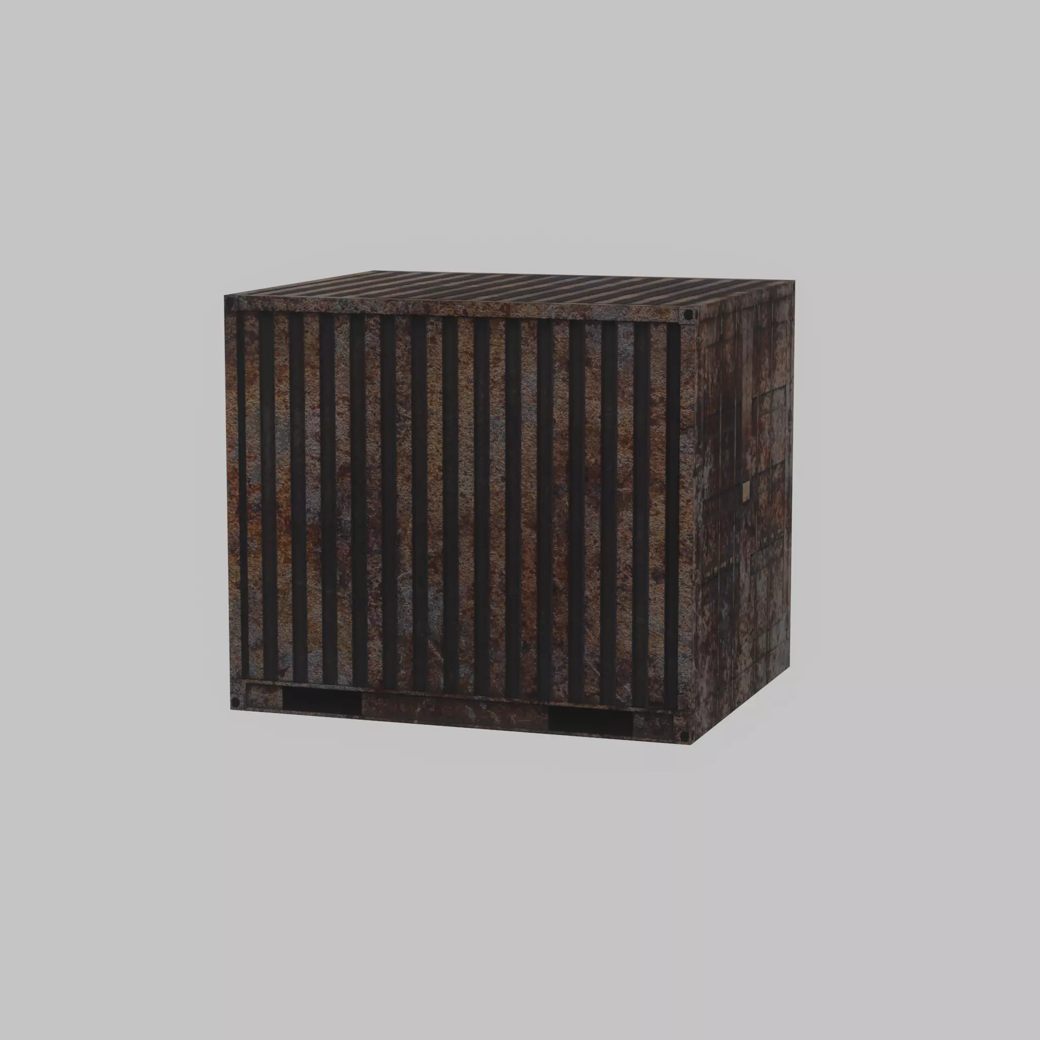 Shipping Container rusty 10-ft Low-poly 3D model_43