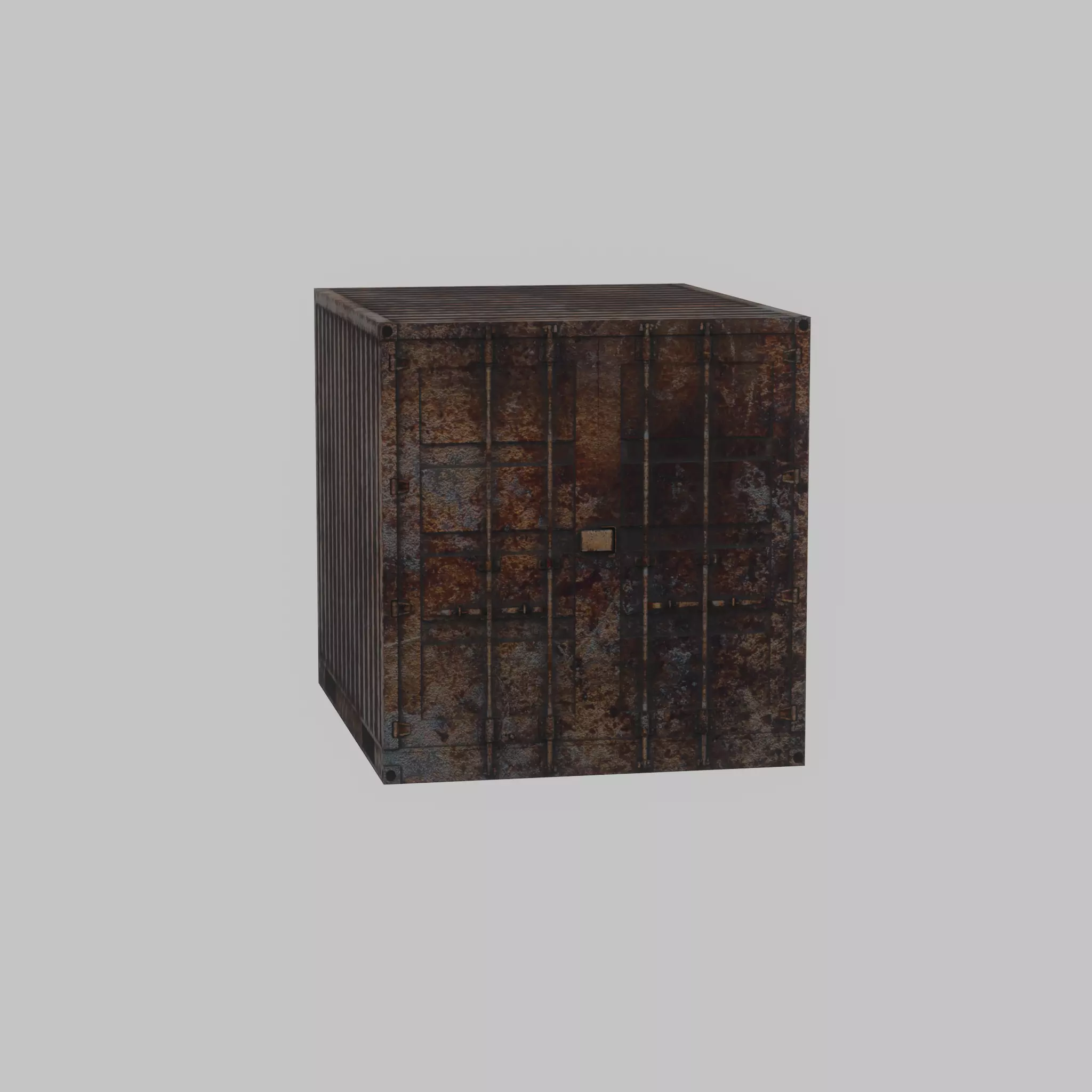 Shipping Container rusty 10-ft Low-poly 3D model_33