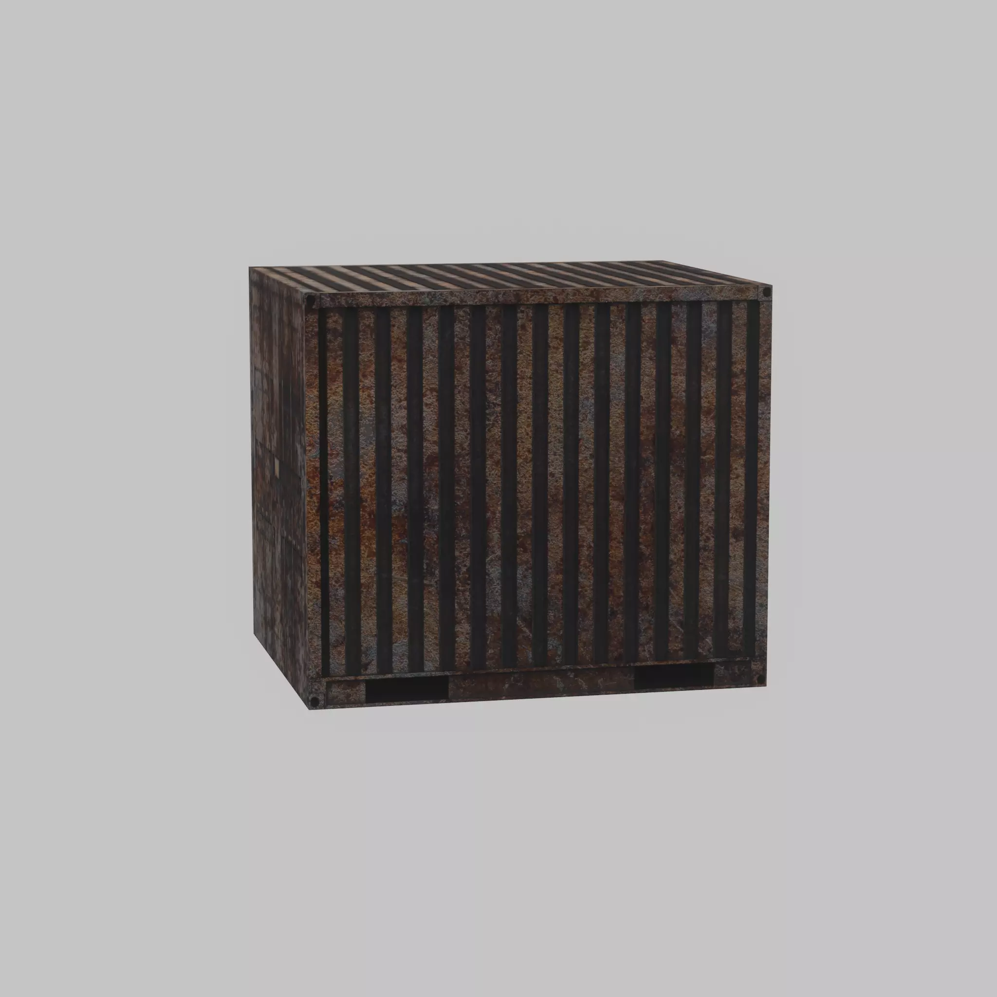 Shipping Container rusty 10-ft Low-poly 3D model_58