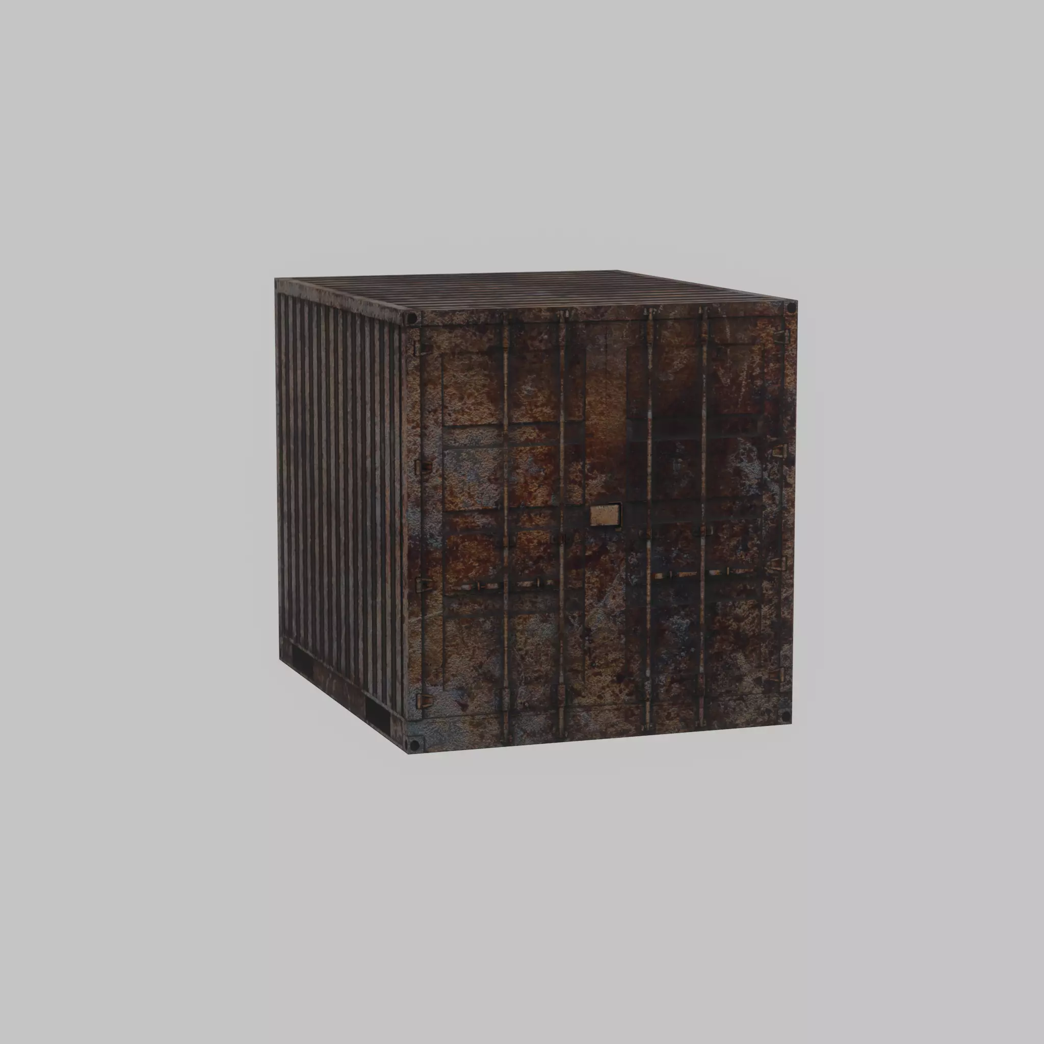 Shipping Container rusty 10-ft Low-poly 3D model_60