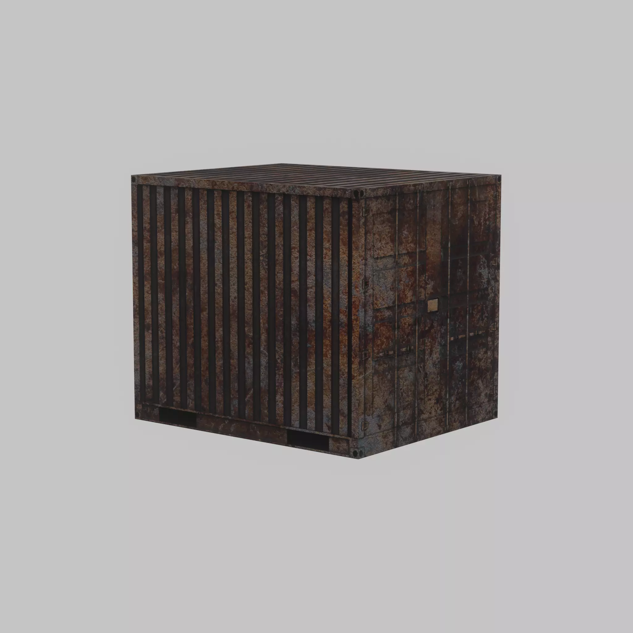Shipping Container rusty 10-ft Low-poly 3D model_32
