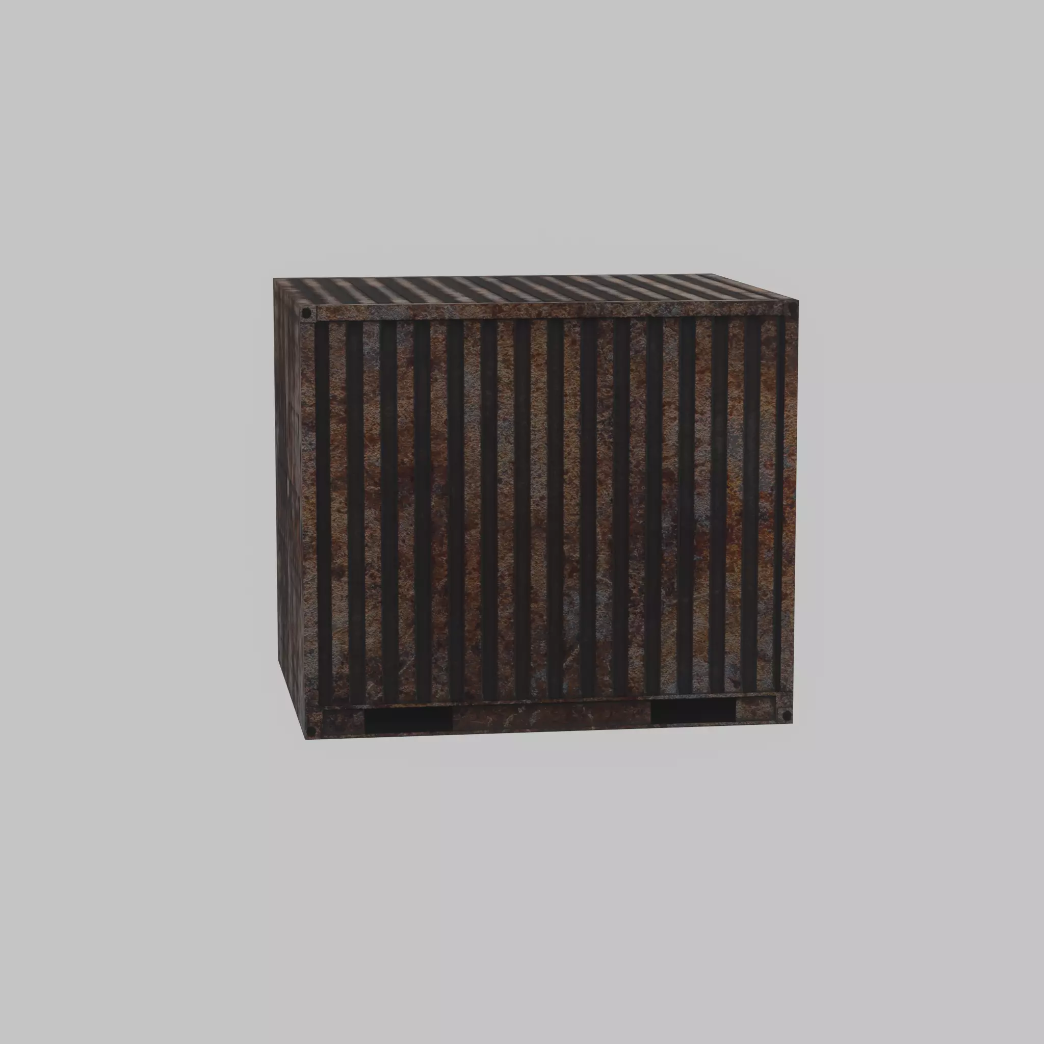 Shipping Container rusty 10-ft Low-poly 3D model_36