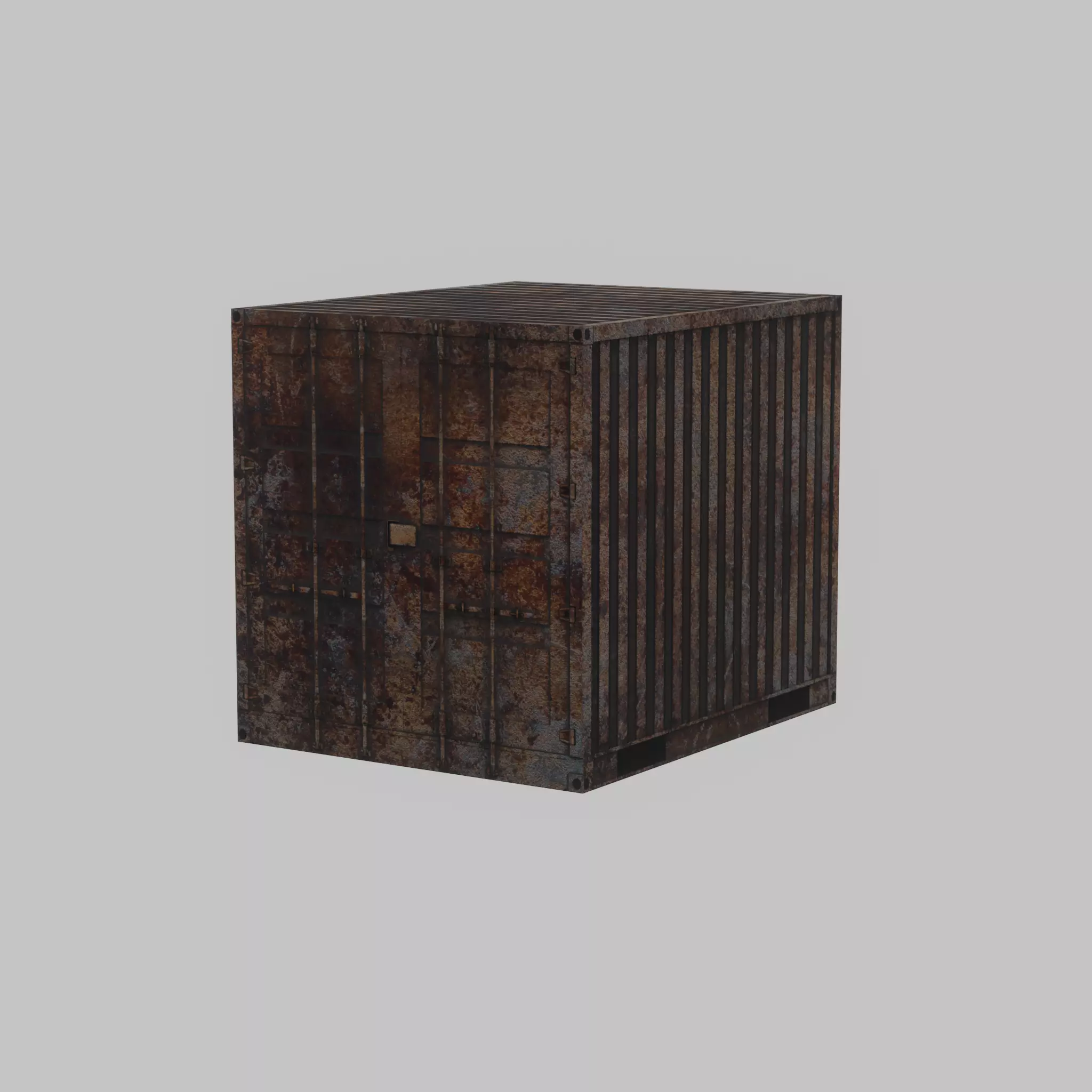 Shipping Container rusty 10-ft Low-poly 3D model_63