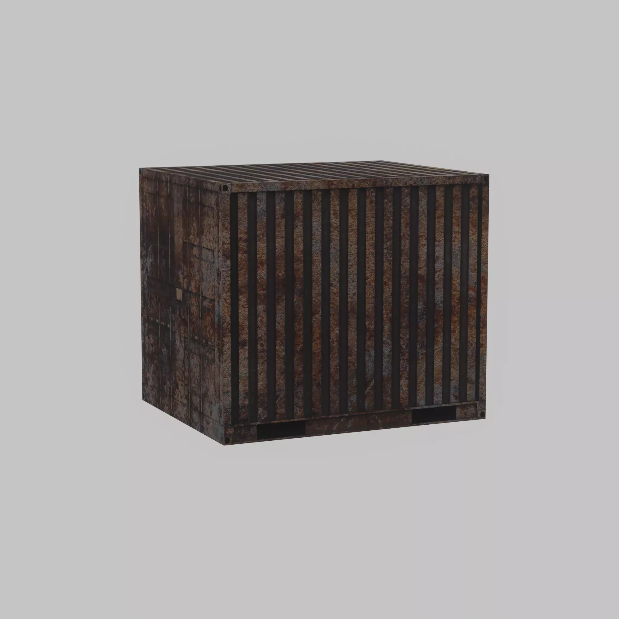 Shipping Container rusty 10-ft Low-poly 3D model_51