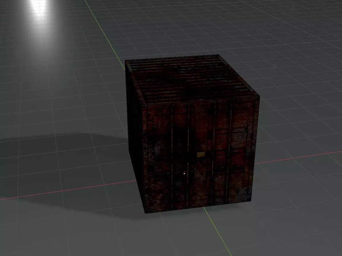 Shipping Container rusty 10-ft Low-poly 3D model_9