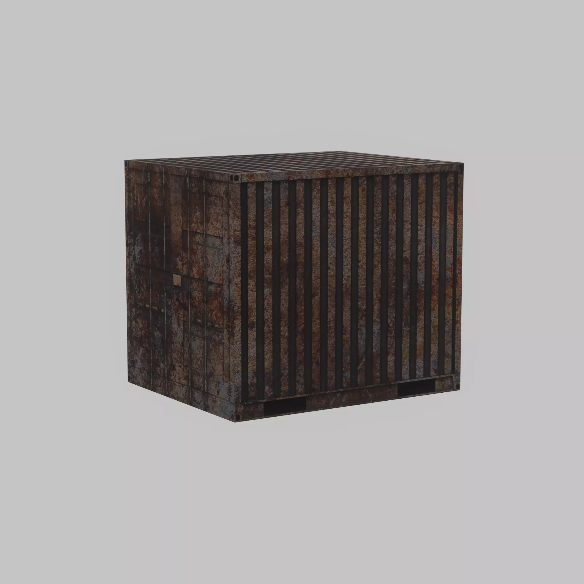 Shipping Container rusty 10-ft Low-poly 3D model_70