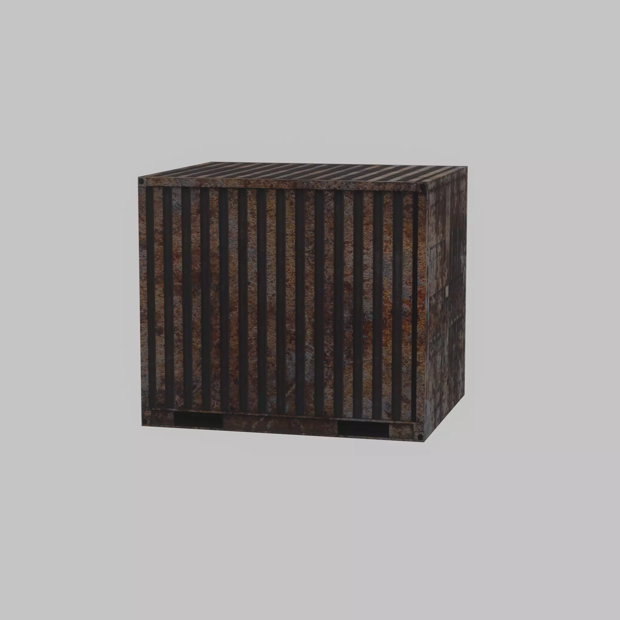 Shipping Container rusty 10-ft Low-poly 3D model_37