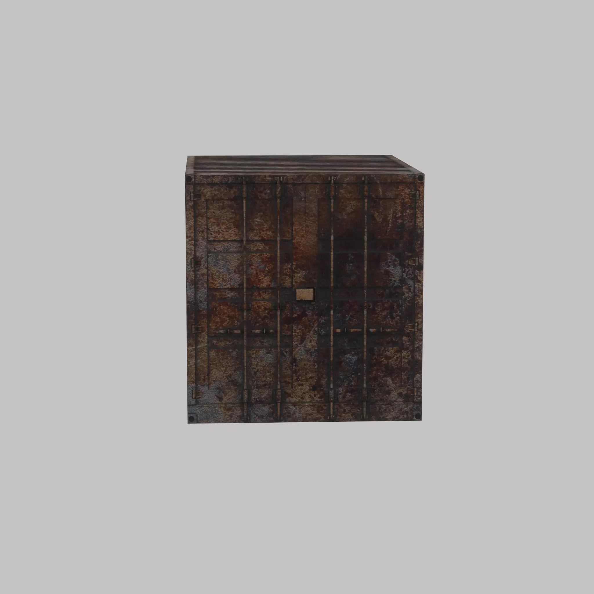 Shipping Container rusty 10-ft Low-poly 3D model_39