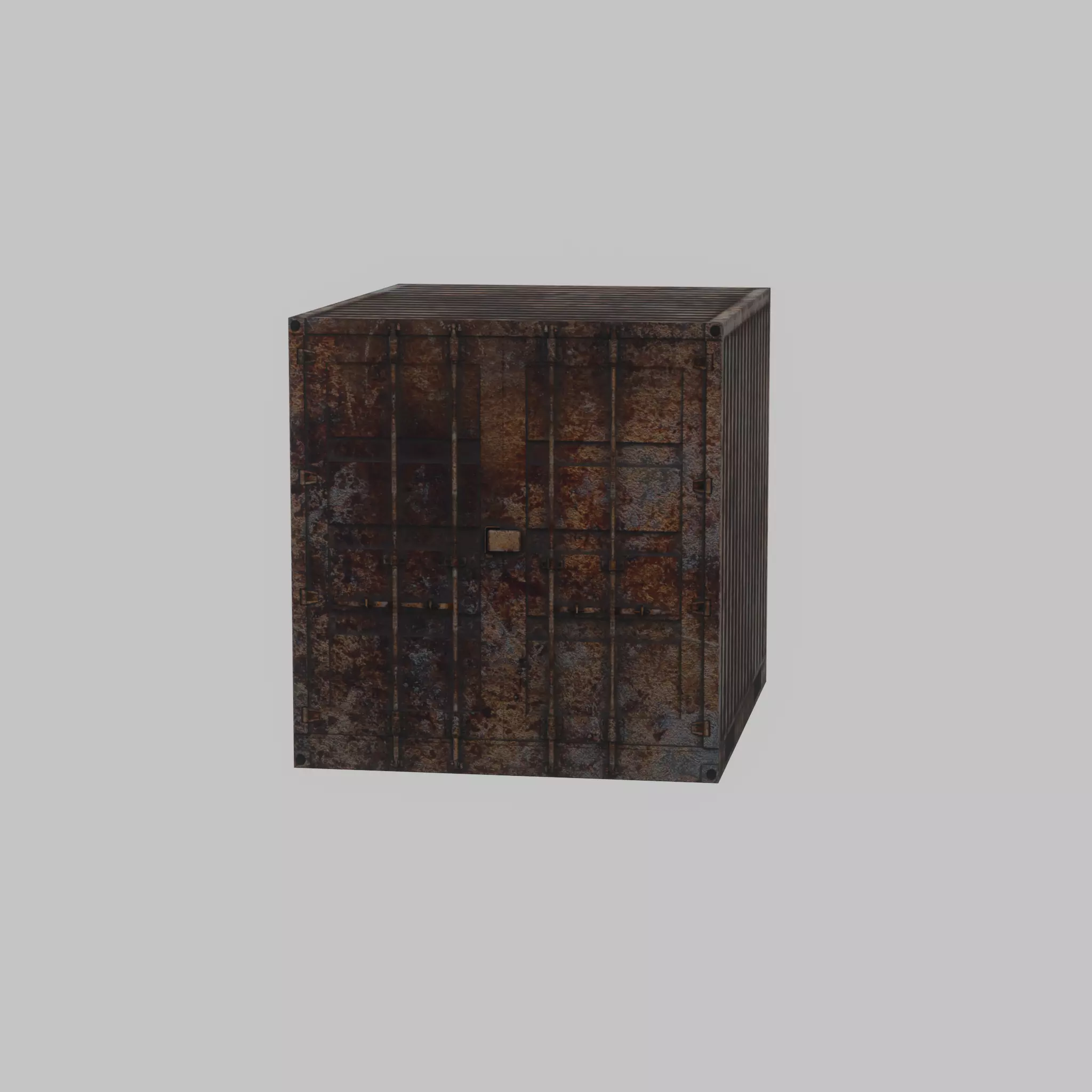 Shipping Container rusty 10-ft Low-poly 3D model_53