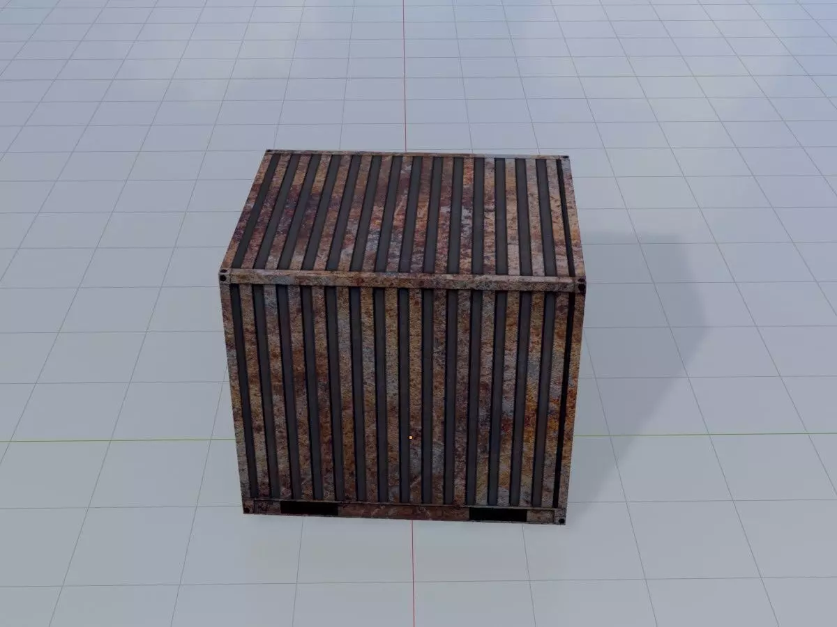 Shipping Container rusty 10-ft Low-poly 3D model_15
