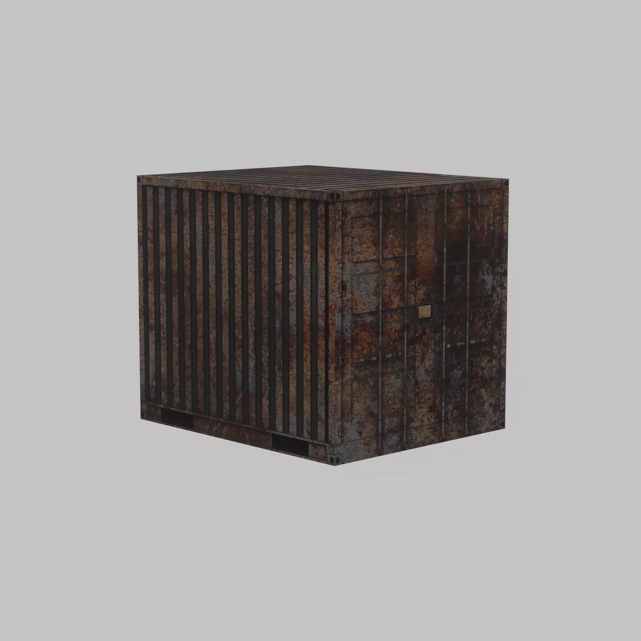 Shipping Container rusty 10-ft Low-poly 3D model_62