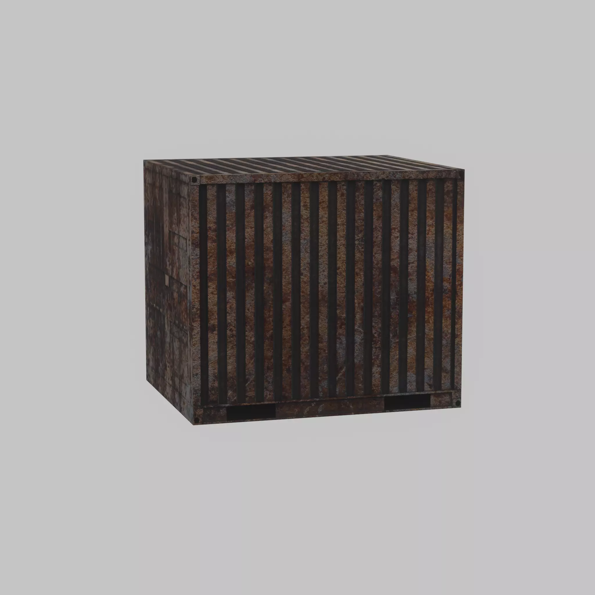 Shipping Container rusty 10-ft Low-poly 3D model_46