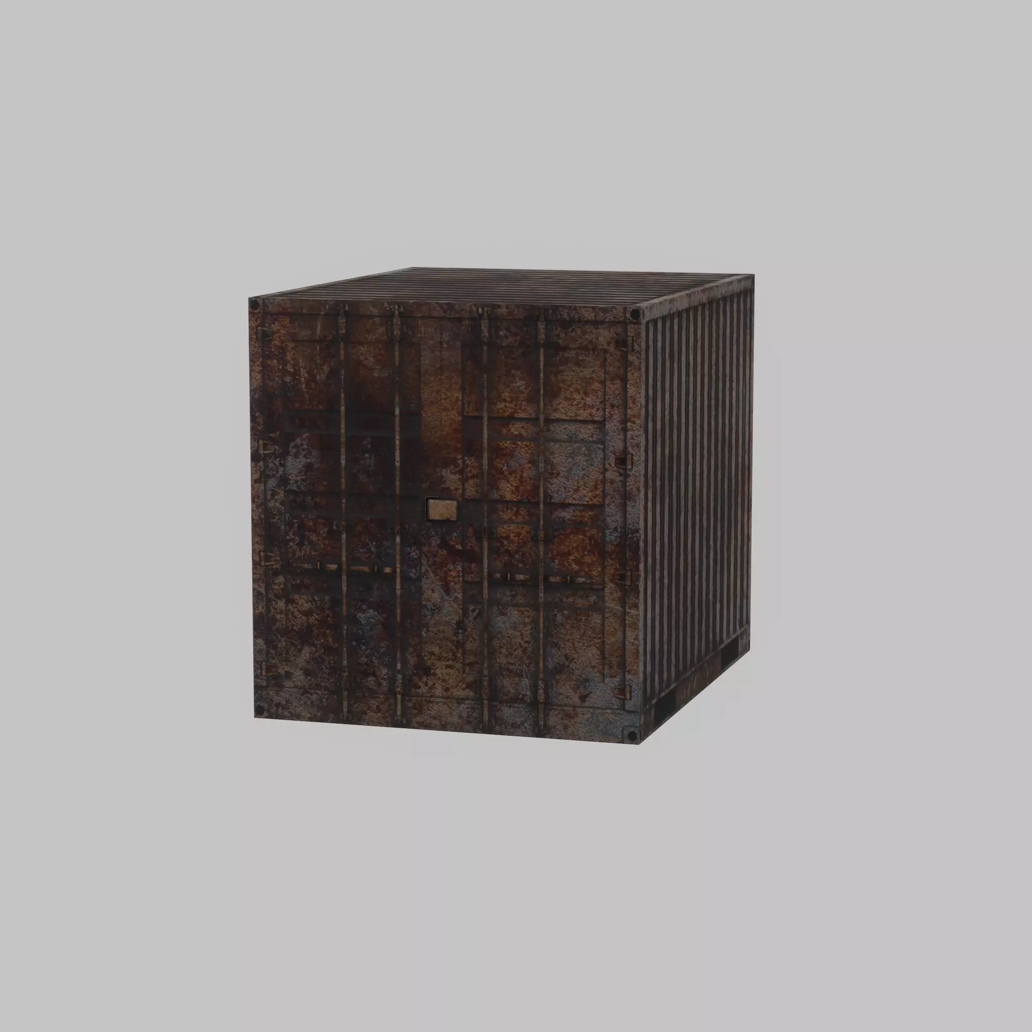 Shipping Container rusty 10-ft Low-poly 3D model_40