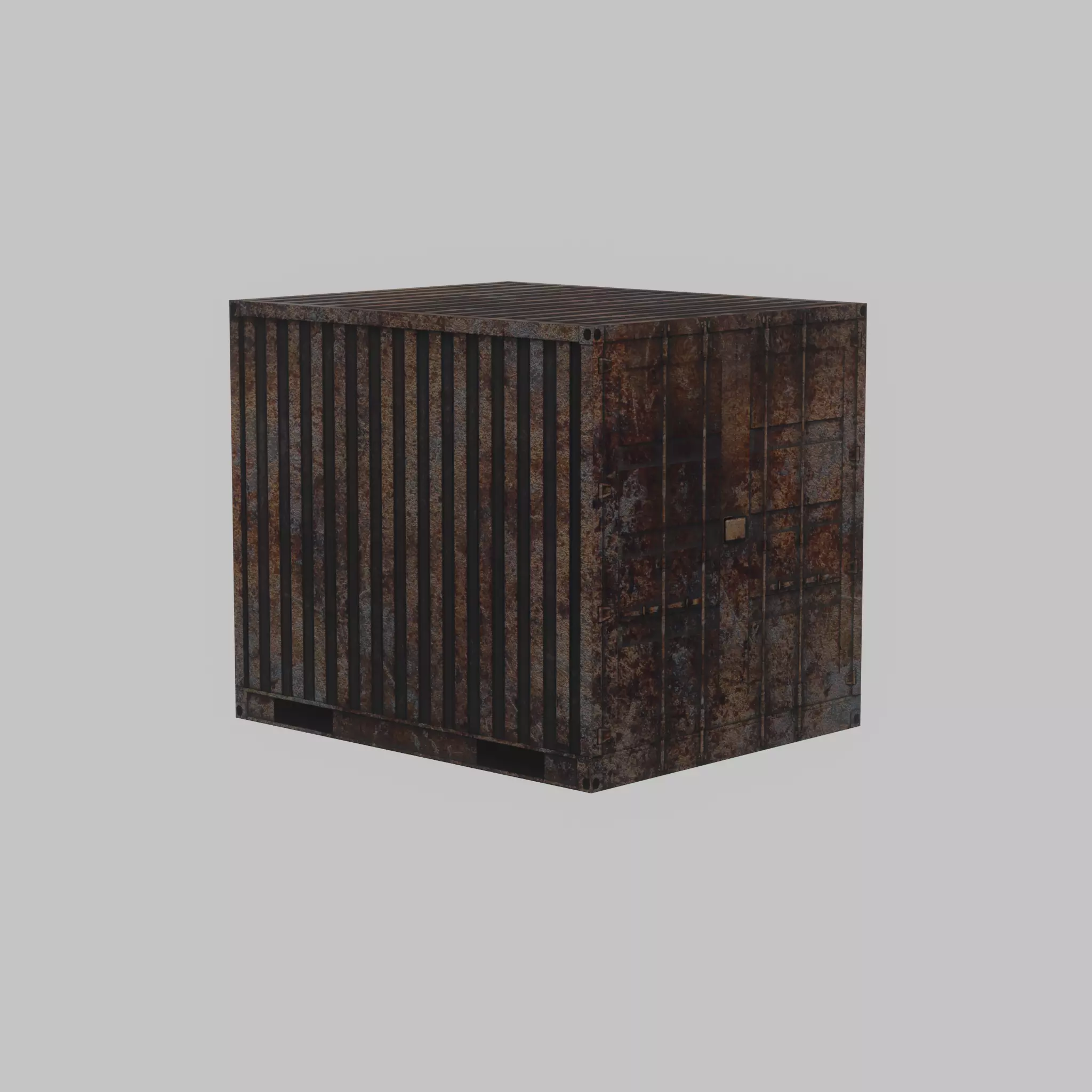 Shipping Container rusty 10-ft Low-poly 3D model_64