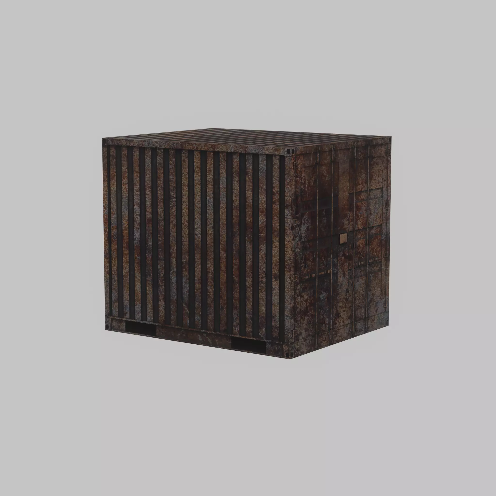 Shipping Container rusty 10-ft Low-poly 3D model_71
